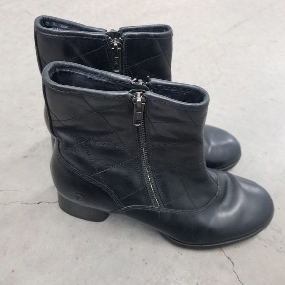 Born Quilted Leather 7.5 chucky block heel ankle - Picture 6 of 7